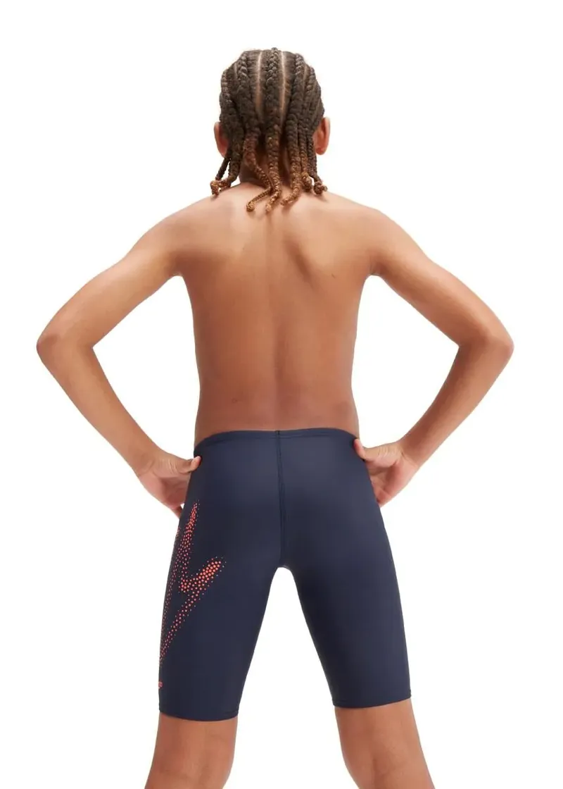 Speedo Boys Hyper Boom Logo Placement Jammer True Navy/Volcanic Orange-1